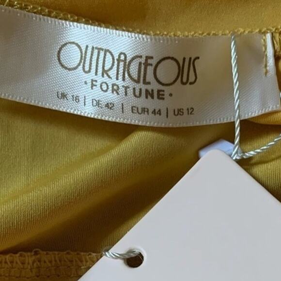 Outrageous Fortune Open Cross Back Bodysuit Long Sleeve Yellow Size 12 NWT - Picture 7 of 9
